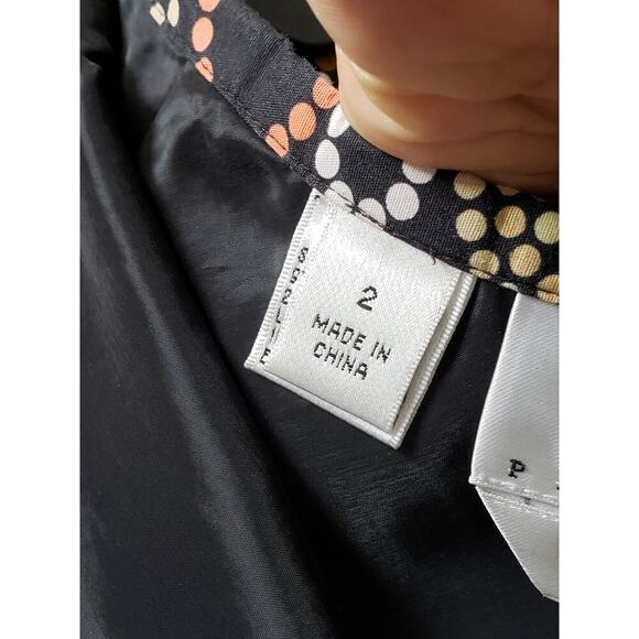 Talbots A-Line Skirt Womens Size 2 Petites Black Geometric Stretch Cotton Sequin - Picture 5 of 11